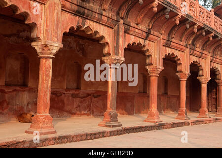Dettagli architettonici in ingresso al famoso Taj Mahal, Agra, India Foto Stock