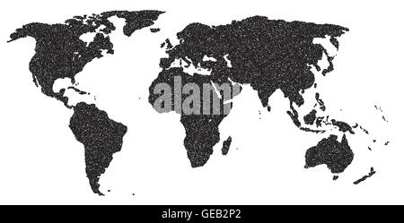 Una mappa del mondo in bianco e nero Illustrazione Vettoriale