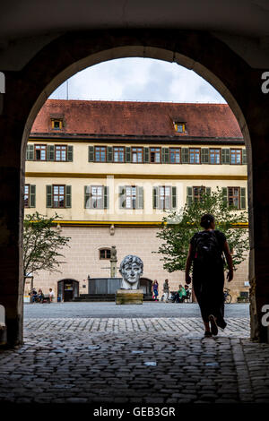 Città vecchia di Tübingen, castello Hohentübingen, parte dell'Università, Museo antiche culture, Baden-Württenberg, Foto Stock