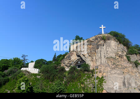 Budapest: Cappella rupestre sulla collina Gellert, Ungheria, Budapest, Foto Stock