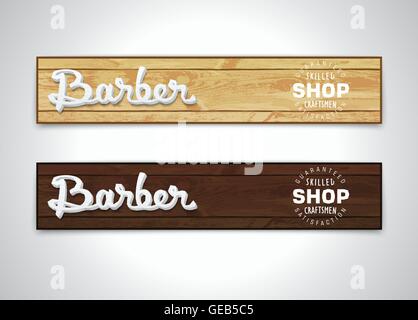 Banner stilizzato per barbiere Illustrazione Vettoriale