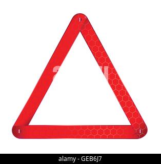 Veicolo triangolo di avvertimento segno isolato su uno sfondo bianco. Illustrazione Vettoriale