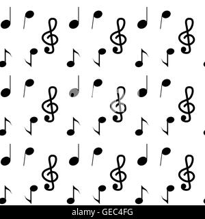 La musica perfetta nota pattern. Le note musicali audio e il design la melodia con chiave di violino illustrazione vettoriale Foto Stock