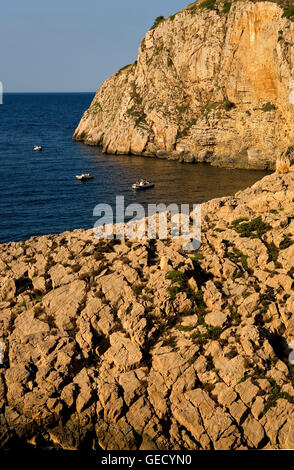 L'Escala. Montgó cove. Costa Brava. La provincia di Girona. La Catalogna. Spagna Foto Stock