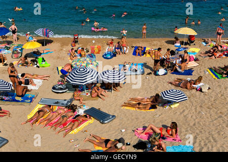 Lloret de Mar. La spiaggia di Lloret. Costa Brava. La provincia di Girona. La Catalogna. Spagna Foto Stock