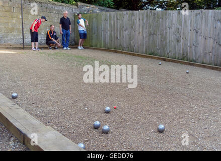 Boccia essendo giocato in Rutland ad una partita di campionato Foto Stock