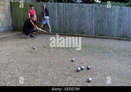 Boccia essendo giocato in Rutland ad una partita di campionato Foto Stock