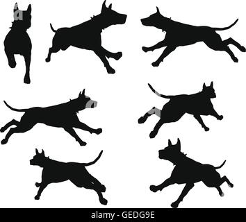 EPS 10 illustrazione vettoriale di cane silhouette in nero Illustrazione Vettoriale