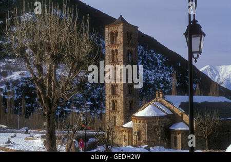 Chiesa di Sant Climent.chiesa romanica. Taüll. Boí valley. Provincia di Lleida. La Catalogna. Spagna Foto Stock