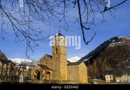 Sant Feliu chiesa.La chiesa romanica.Barruera.Boí valley.provincia di Lleida. La Catalogna. Spagna Foto Stock