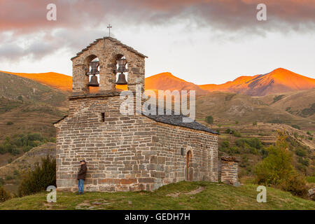 Sant Quirç hermitage.cappella romanica.Durro.Boí valley.provincia di Lleida. La Catalogna. Spagna Foto Stock