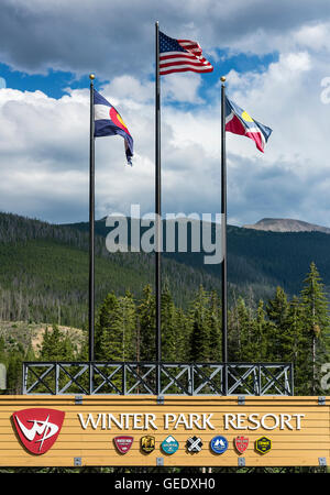 Winter Park Ski Resort, Colorado, STATI UNITI D'AMERICA Foto Stock