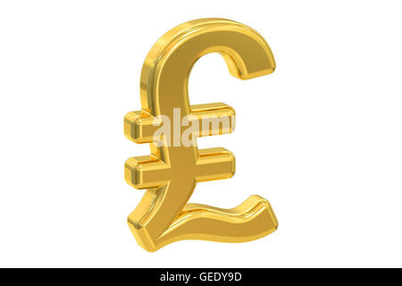 Sterlina simbolo, 3D rendering isolati su sfondo bianco Foto Stock