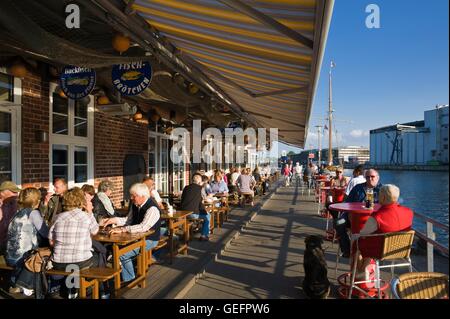 Il ristorante del porto, Neustadt in Holstein Foto Stock