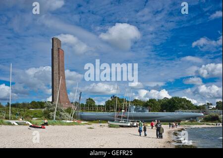 Il cenotafio navale con sommergibile U995, Laboe Foto Stock