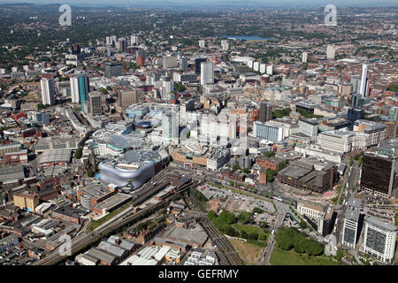 Vista aerea del centro cittadino di Birmingham & Bullring Shopping Centre, Regno Unito Foto Stock