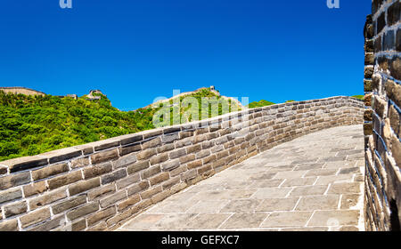 Dettagli della Grande Muraglia a Badaling Foto Stock