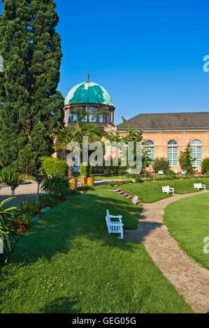 Castello, Aranciera, giardino botanico, Karlsruhe Foto Stock