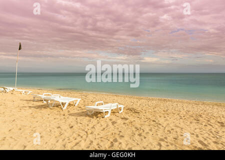 Jibacoa Beach, nei primi giorni di sole del mattino. Provincia di Mayabeque, Cuba Foto Stock