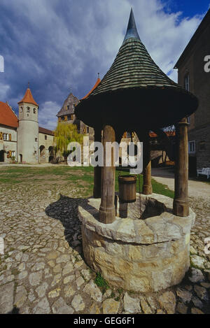 Harburg castello medievale. Bavaria. Germania. Foto Stock