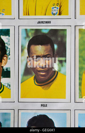 Coppa del Mondo di calcio stelle Messico 70 raccolta dotate di Pele sul Brasile squad pagina Foto Stock
