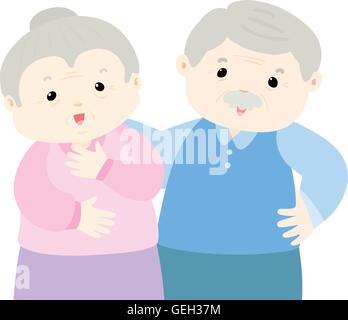 Felice nonno personaggio dei fumetti illustrazione vettoriale Illustrazione Vettoriale