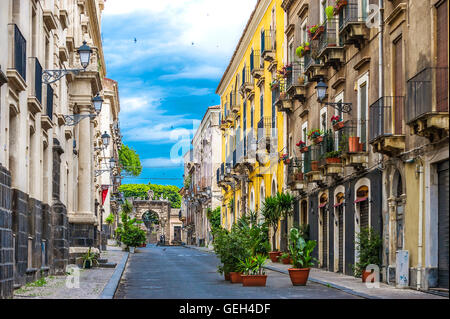 Sicilia Italia Catania Via Crociferi - nel retro Terreno Villa Cerami Foto Stock