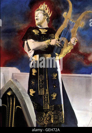 Peter Ustinov Kaiser nero (Peter Ustinov) beschliesst, Rom niederzubrennen, um eine Stadt nach seinem Geschmack aufzubauen. *** Caption locale *** 1951, Quo Vadis Quo Vadis Foto Stock