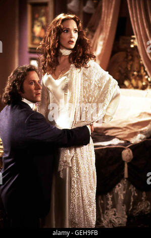 Jonathan Harker (Steven Weben), Mina (Amy Yasbeck) *** Caption locale *** 1995, Dracula: morti e loving it, Dracula -Tot Aber Gluecklich Foto Stock