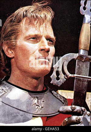 Charlton Heston Rodrigo Diaz de Bivar (Charlton Heston), besser bekannt als El Cid, Spanien von seinen befreien Unterdrueckern. *** Caption locale *** 1961, 1960er, sessanta, El Cid, Film, Cavaliere, Ritter, El Cid Foto Stock