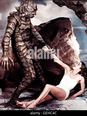 Ben Chapman, Julie Adams.Caption locale *** 1954, creatura dalla Laguna Nera, Der Schrecken Vom Amazonas Foto Stock