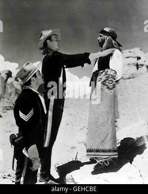Henry Fonda e John Wayne Entgegen capitano Yorks (John Wayne,m) Ratto giovedì ist (Henry Fonda,l) nicht bereit, mit den Indianern über eine berechtigte Beschwerde zu verhandeln. *** Caption locale *** 1948, 1940er, 1940s, American Indian, pellicola, Fort Apache, Indianer, Occidentale, bis zum Letzten Mann Foto Stock