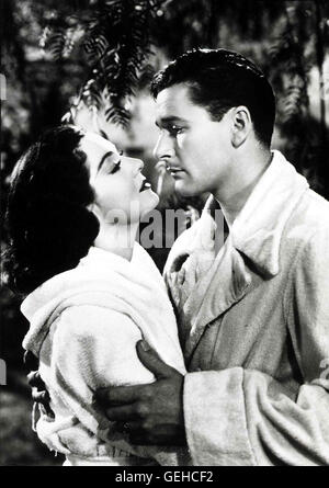 Jean Christy (Rosalind Russell), Robert Kensington Landsford (Errol Flynn) *** Caption locale *** 1938, quattro una folla, Liebe Zu Viert Foto Stock