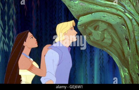 Pocahontas mit capitano John Smith.Caption locale *** 1995, Pocahontas, Pocahontas Foto Stock