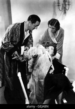 William Powell, Myrna Loy, Maureen O'Sullivan (vorne) *** Caption locale *** 1934, sottile uomo,, Der Duenne Mann Foto Stock