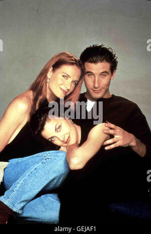 Kelly Lynch, William Baldwin, Sherilyn Fenn Nun liebt Connie (Kelly Lynch,l) immer noch Ellen (Sherilyn Fenn), doch die liebt Joe (William Baldwin). *** Caption locale *** 1993, tre dei cuori, Drei Von Ganzem Herzen Foto Stock