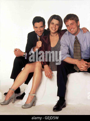 Dylan McDermott, Neve Campbell, Matthew Perry Aber Oscar (Matthew Perry, r) verknallt sich in Amy (Neve Campbell). *** Caption locale *** 1999, tre per ballare il tango, Ein Data Zu Dritt Foto Stock