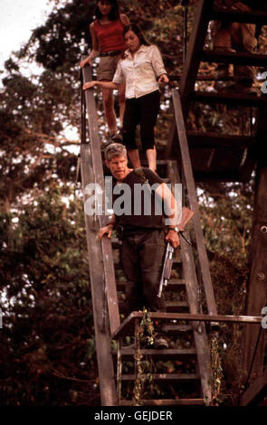 Roxana Zal, ?, Ron Perlman Tara Matthews (Roxana Zal,oben), ?, Frank Brodie (Ron Perlman,unten) *** Caption locale *** 1999, Primal vigore, Primal Force - Insel der Affen Foto Stock