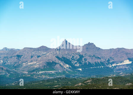 Vista del pilota e il picco di indice nella periferia del Parco Nazionale di Yellowstone Foto Stock