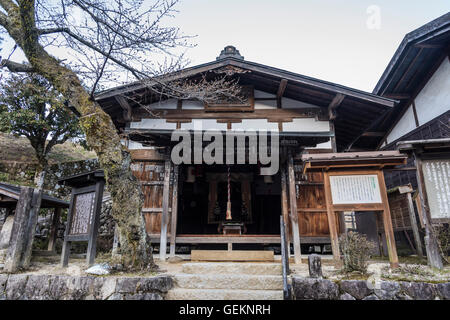 Tsumago-juku, Nagiso, Kiso distretto, Prefettura di Nagano, Giappone. Foto Stock