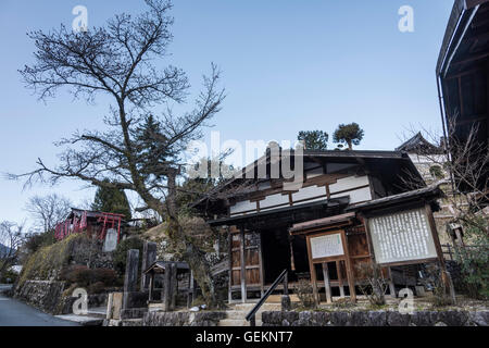 Tsumago-juku, Nagiso, Kiso distretto, Prefettura di Nagano, Giappone. Foto Stock