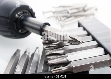 Closeup molti tipo di cacciavite Foto Stock