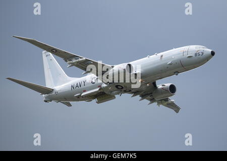 US Navy Boeing P-8A Poseidone (737-8FV) 168853 visualizzati a Farnborough Airshow internazionale Foto Stock