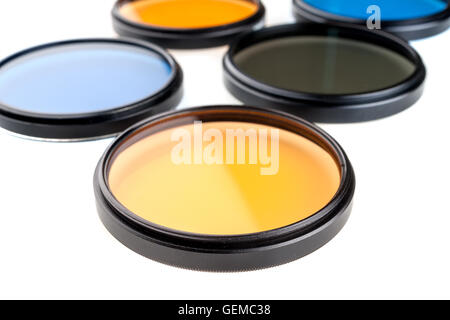 Molti tipi di filtri per la lente Foto Stock