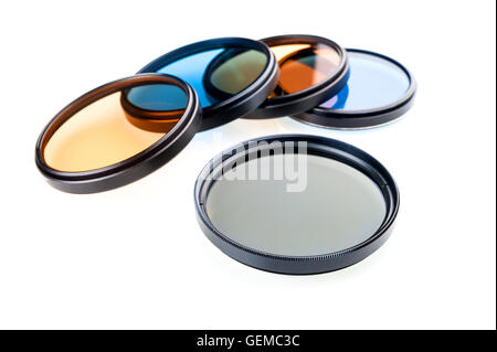 Molti tipi di filtri per la lente Foto Stock