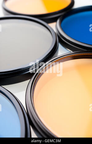 Molti tipi di filtri per la lente Foto Stock