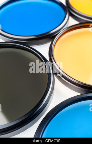 Molti tipi di filtri per la lente Foto Stock
