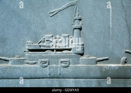 Presidio pacifico Memorial carving, Presidio di San Francisco, Golden Gate National Recreation Area, San Francisco, California Foto Stock