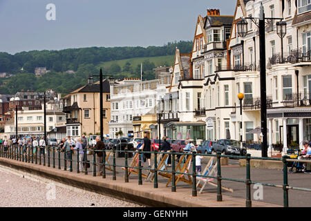 Regno Unito, Inghilterra, Devon, Sidmouth, l'Esplanade, il lungomare hotel Foto Stock