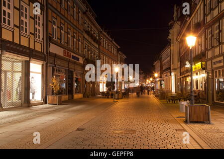 Geografia / viaggi, Germania, Sassonia-Anhalt, Wernigerode, Breite Strasse, zona pedonale, Foto Stock